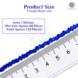 Crystal Bicone Triangle Beads Line | 6MM | Royal Blue 6 Lines | Per Line Approx 88 Pieces | Total Approx 528 Pieces