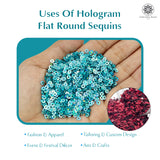 Hologram Flat Round Sequins 3mm, 200 Grams - Green + Dark Red