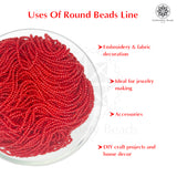 Crystal Bicone Round Beads Line | 2MM | Red 10 Lines | Per Line Approx 180 Pieces | Total Approx 1800 Pieces
