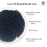 Crystal Bicone Round Beads Line | 2MM | Black 20 Lines | Per Line Approx 180 Pieces | Total Approx 3600 Pieces