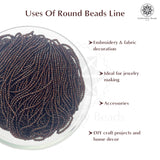 Crystal Bicone Round Beads Line | 2MM | Dark Brown 20 Lines | Per Line Approx 180 Pieces | Total Approx 3600 Pieces