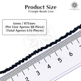 Crystal Bicone Triangle Beads Line | 6MM | Black 7 Lines | Per Line Approx 88 Pieces | Total Approx 616 Pieces