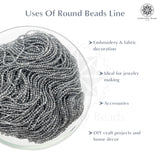 Crystal Bicone Round Beads Line | 2MM | Grey 20 Lines | Per Line Approx 180 Pieces | Total Approx 3600 Pieces