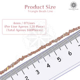 Crystal Bicone Triangle Beads Line | 4MM | Peach 5 Lines | Per Line Approx 120 Pieces | Total Approx 600 Pieces