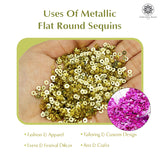 Metallic Flat Round Sequins 3mm, 200 Grams - Pink + Gold