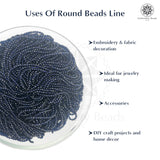 Crystal Bicone Round Beads Line | 2MM | Navy Blue 20 Lines | Per Line Approx 180 Pieces | Total Approx 3600 Pieces