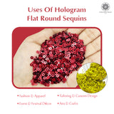 Hologram Flat Round Sequins 3mm, 200 Grams - Buttercup + Dark Red