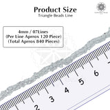 Crystal Bicone Triangle Beads Line | 4MM | White 7 Lines | Per Line Approx 120 Pieces | Total Approx 840 Pieces