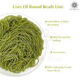 Crystal Bicone Round Beads Line | 2MM | Neon Green 20 Lines | Per Line Approx 180 Pieces | Total Approx 3600 Pieces
