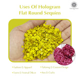 Hologram Flat Round Sequins 3mm, 200 Grams - Buttercup + Light Pink