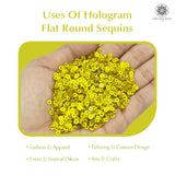 Hologram Flat Round Sequins 3mm - Buttercup