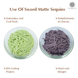Sword Shape Matte Sequins 34x5mm, 200 Grams - Dark Brown + Shadow Lime