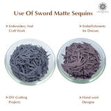 Sword Shape Matte Sequins 34x5mm, 200 Grams - Dark Brown + Plum Kitten