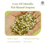 Metallic Flat Round Sequins 3mm - Gold