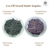 Sword Shape Matte Sequins 34x5mm, 200 Grams - Olive Night + Dark Brown