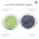 Sword Shape Matte Sequins 34x5mm, 200 Grams - Plum Kitten + Shadow Lime