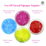 Sword Shape Flat Opaque Sequins 34x5mm - Orange+Sky Blue+Pink+Bright Yellow