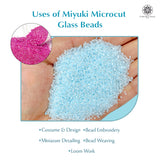 Miyuki Microcut Glass Beads Luster 1mm, Rainbow pink+Sky blue, 200 Grams