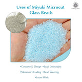 Miyuki Microcut Glass Beads Luster 1mm, Sky Blue+Silver, 200 Grams