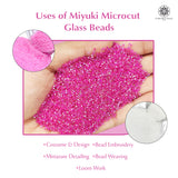 Miyuki Microcut Glass Beads Luster 1mm, Rembo Pink+Beby Pink+White, 300 Grams