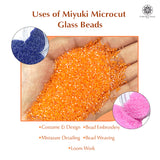 Miyuki Microcut Glass Beads Luster 1mm, Royal Blue+Beby Pink+Orange, 450 Grams