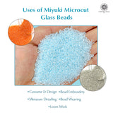 Miyuki Microcut Glass Beads Luster 1mm, Silver+Orange+Sky Blue, 450 Grams
