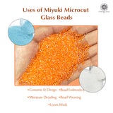 Miyuki Microcut Glass Beads Luster 1mm, Sky Blue+Orange+White, 450 Grams