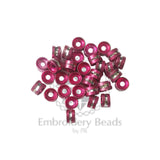 Ring Shape Cylindrical Beads Dark Pink