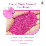 Miyuki Microcut Glass Beads Luster 1mm, Baby pink+Rainbow pink, 200 Grams