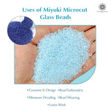 Miyuki Microcut Glass Beads Luster 1mm, Royal blue+Sky blue, 200 Grams