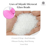 Miyuki Microcut Glass Beads Luster 1mm, Baby pink+White, 200 Grams