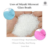 Miyuki Microcut Glass Beads Luster 1mm, Beby Pink+Sky Blue+White, 450 Grams