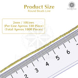 Crystal Bicone Round Beads Line | 2MM | Gold 10 Lines | Per Line Approx 180 Pieces | Total Approx 1800 Pieces