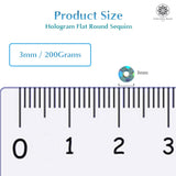 Hologram Flat Round Sequins 3mm - Bottle Green