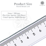 Crystal Bicone Round Beads Line | 2MM | Black Diamond 20 Lines | Per Line Approx 180 Pieces | Total Approx 3600 Pieces