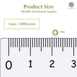 Metallic Flat Round Sequins 3mm, 200 Grams - Lime Green + Gold