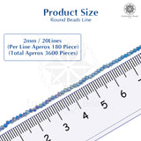 Crystal Bicone Round Beads Line | 2MM | Rainbow Montana 20 Lines | Per Line Approx 180 Pieces | Total Approx 3600 Pieces