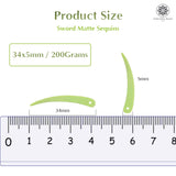 Sword Shape Matte Sequins 34x5mm, 200 Grams - Dark Brown + Shadow Lime