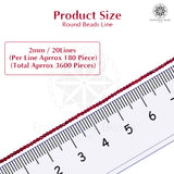 Crystal Bicone Round Beads Line | 2MM | Maroon 20 Lines | Per Line Approx 180 Pieces | Total Approx 3600 Pieces