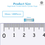 Twisted Metallic Cylinder Shape Beads Mix 10mm, Blue+Dark Blue (400 Pieces) Making Embroidery Craft DIY Work Jewellery