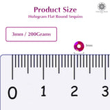 Hologram Flat Round Sequins 3mm - Light Pink