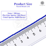 Crystal Bicone Round Beads Line | 2MM | Royal Blue 20 Lines | Per Line Approx 180 Pieces | Total Approx 3600 Pieces