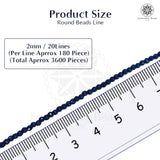 Crystal Bicone Round Beads Line | 2MM | Dark Navy 20 Lines | Per Line Approx 180 Pieces | Total Approx 3600 Pieces