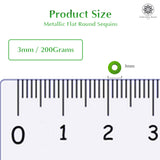 Metallic Flat Round Sequins 3mm, 200 Grams - Pink + Lime Green