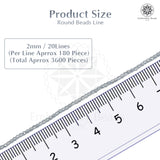 Crystal Bicone Round Beads Line | 2MM | Grey 20 Lines | Per Line Approx 180 Pieces | Total Approx 3600 Pieces