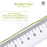 Crystal Bicone Round Beads Line | 2MM | Neon Green 20 Lines | Per Line Approx 180 Pieces | Total Approx 3600 Pieces