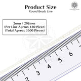 Crystal Bicone Round Beads Line | 2MM | White 20 Lines | Per Line Approx 180 Pieces | Total Approx 3600 Pieces