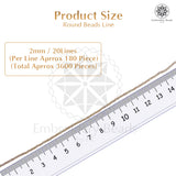 Crystal Bicone Round Beads Line | 2MM | Rainbow Light Brown 20 Lines | Per Line Approx 180 Pieces | Total Approx 3600 Pieces