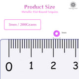 Metallic Flat Round Sequins 3mm, 200 Grams - Pink + Gold