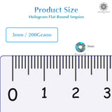 Hologram Flat Round Sequins 3mm, 200 Grams - Bottle Green + Buttercup